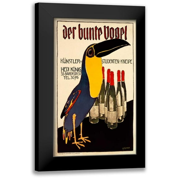 Weisgerber, Albert 10x14 Black Modern Framed Museum Art Print Titled - Der Bunte Vogel