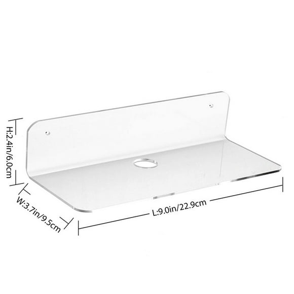 Ruiboury Easy-to-Clean Self Adhesive Small Shelf Durable Display Shelf With Cable Clips