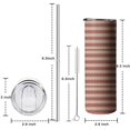 thumbnail image 5 of 20oz Brown and Red Christmas Striped Pattern Skinny Tumblers Stainless Steel Tumbler with Lid and Straw,Vacuum Insulated Double Wall Travel Tumbler Cups with Cleaning Brush for Coffee,Tea, 5 of 6
