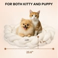 thumbnail image 2 of CheerPals Twisted Pet Bed, Weave Cat Bed Sofa with Cushion for Indoor Cats Puppy(White), 2 of 8