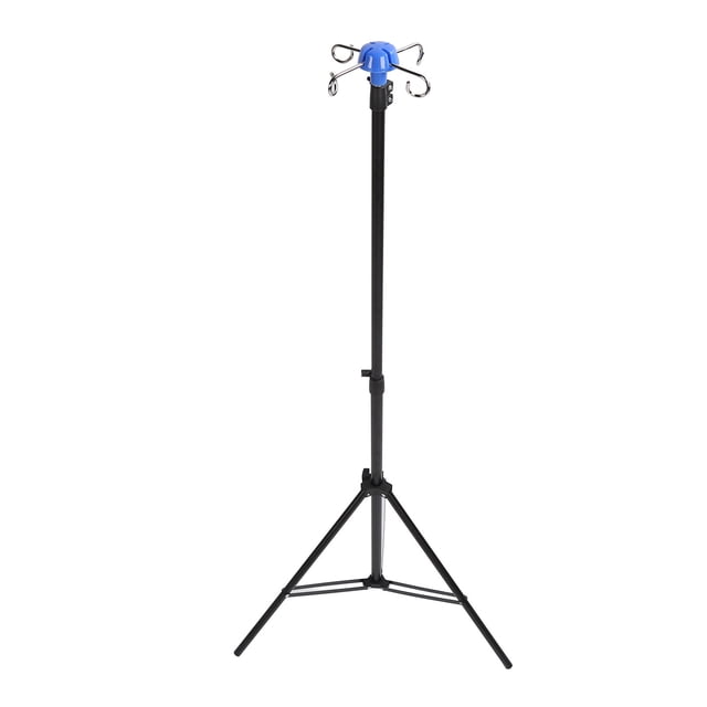 IV Pole Stand, 2 Hook 2 Set Foldable IV Pole Retractable for Community Hospitals