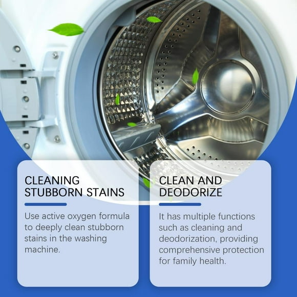 Washing Machine Cleaning Powder - Eliminates Odors & Prevents Secondary Pollution, Active Oxygen Formula for All Machine Types
