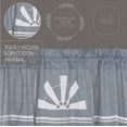 thumbnail image 4 of VHC Brands Sawyer Mill Windmill Graphic/Print Chambray Cotton Farmhouse Kitchen Rod Pocket Hanging Loops Stenciled 20x60 Curtain, Valance, Denim Blue, 4 of 7