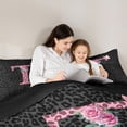 thumbnail image 5 of jejeloiu Leopard Monogrammed T Full Size Comforter Sets,Girl Personalized Gifts Bedding Sets For Men Women Reversible 3pcs, 5 of 8
