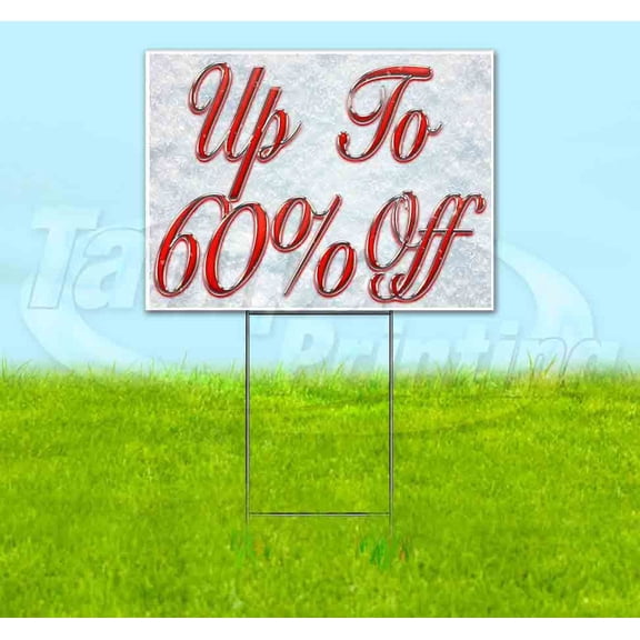 Up To 60% Off Red & Chrome (18" x 24") Yard Sign, Includes Metal Step Stake
