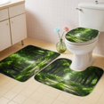 thumbnail image 2 of Green Trees Bath Mat 3 Piece Bathroom Rug Set, Forest Art Decor Spring Summer Nature Leaf Non Slip Bath Rug Contour Mat and Toilet Lid Cover, Absorbent Shower Mats Soft Bath Rugs and Mats Sets, 2 of 8