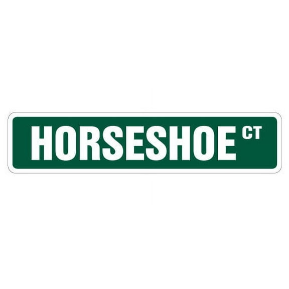 HORSESHOE Street Sign signs horseshoes game player trophy | Indoor/Outdoor |  30" Wide