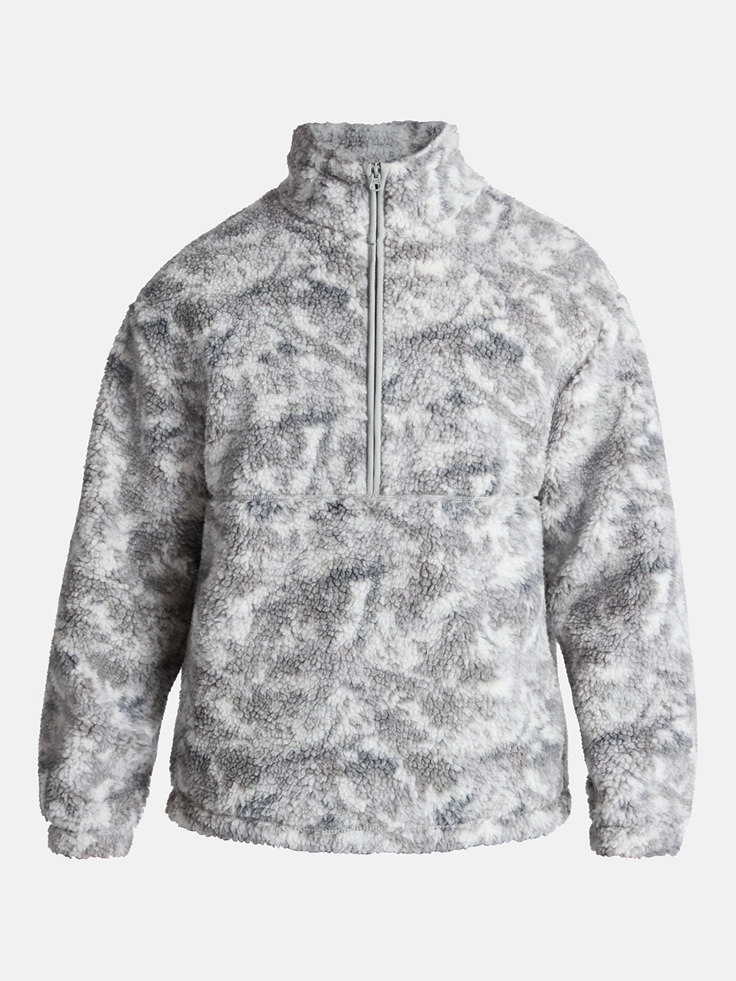 No Boundaries High Pile Fleece Pullover with Long Sleeves, Men's XS-4XL