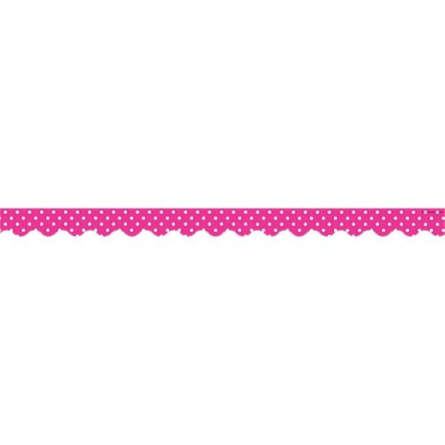 teacher created resources hot pink polka dots scalloped border trim ...