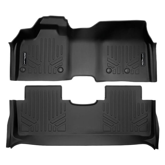 SMARTLINER All Weather Protection Custom Fit Black 2 Row Floor Mat Liner Set Compatible With 2023-2025 Nissan Ariya