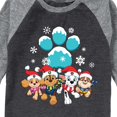 thumbnail image 3 of Paw Patrol - Pup Group Snowy Pawprint - Toddler And Youth Raglan Graphic T-Shirt, 3 of 5