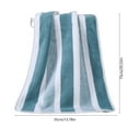 thumbnail image 3 of YFTDEF Coral Fleece Bath Towel, 29.5x13.8 in Large Striped Quick Dry Hair Towel, Highly Absorbent Face and Body Cloth, Gym Travel Towel, Soft Bathroom Spa Accessory, Green, 3 of 4