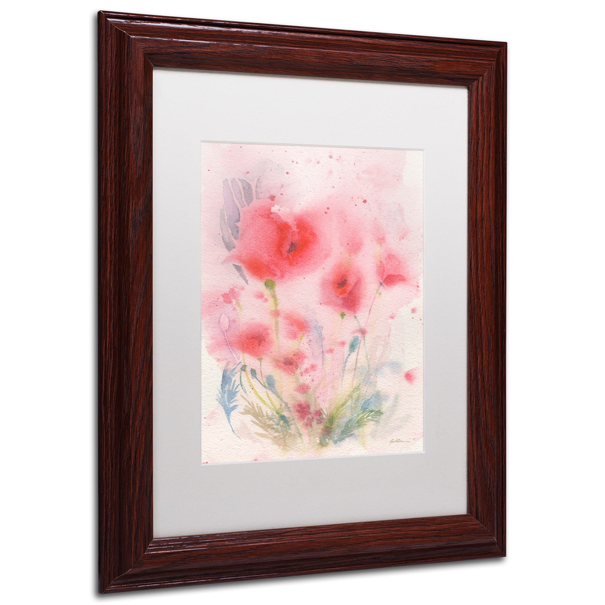 Trademark Fine Art 'Pink Reverie' Canvas Art by Sheila Golden, White Matte, Wood Frame