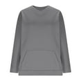 thumbnail image 5 of qolati Womens Sweatshirt Casual Fall V Neck Long Sleeve Hoodless Pullover Tops Oversized Basic T Shirts Fall Sweater with Pockets, 5 of 7