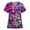 PurpleA_01#1029D, variant on Garbnen Animal Print Scrub Tops Women Stretchy Plus Size Stretch V Neck Short Sleeve Woman's Shirts Xmas Valentine's Day Holiday Prints Nurses Working Uniforms