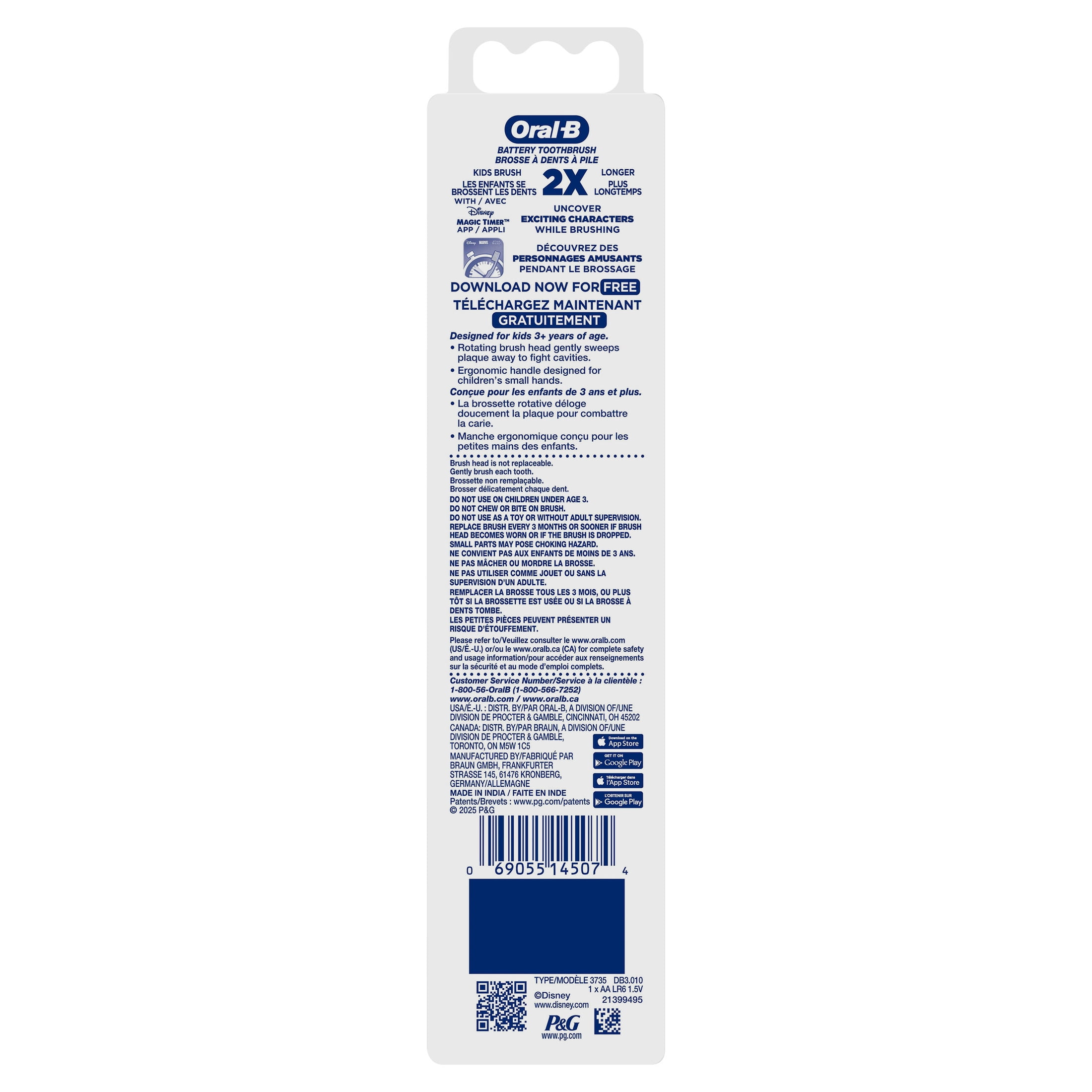 Oral-B Kid's Battery Toothbrush featuring Disney's Super Kitties, for Kids 3+