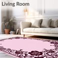 thumbnail image 2 of ODIKA 8'x10' Machine Washable Non-Slip Area Rug, Vintage Floral Crochet Project High Traffic Rug with Pad, Pink, 644729, 2 of 8