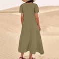 thumbnail image 5 of Mingw Womens Maxi Dresses Cap Sleeve Long Sweet Casual Dresses Loose Plain Elegant Flowy Wedding Guest Dress ,S,Green, 5 of 5