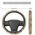 thumbnail image 3 of Renewold Unviersal Auto Steering Wheel Cover for Ladies, 15 Inch Stylish Steering Wheel Wrap Cover Auto Interior Accessories Decor, Leopard Print Beige, 3 of 6