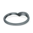 thumbnail image 3 of Black Tone, Simulated Cubic Zirconia Size-7 V Shape Wedding Engagement Anniversary Ring Band 925 Sterling Silver, 3 of 7