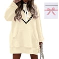 thumbnail image 5 of RUTAYY Women's Hoodies Comfortable Merry Christmas Print Dress Long Sleeve Midi Dresses with Pockets Holiday Trendy Tops, 5 of 7