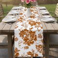 thumbnail image 6 of Table Runners 120 Inches Long Dress Scarves, Rustic Flowers Farmhouse Coffee/Dining/Kitchen Table Decor Table Runner for Living Room, Orange Pastoral Botanical Vintage Floral Leaves 13x120 Inch, 6 of 9