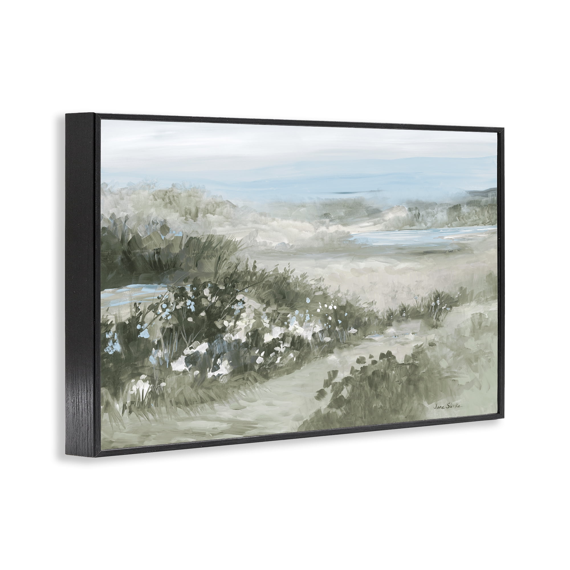 Stupell Industries Neutral Quiet Composition Landscape Black Framed Giclee Art, design by Jane Slivka