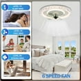 thumbnail image 5 of Cusp Barn  Modern 19.5-In Low Profile Dimmable LED Ceiling Fan with Remote, 6 Speeds DC Motor Flush Mount Ceiling Fan for Bedroom 1-Pack - White, 5 of 5