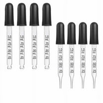8pcs 1ml Eye Dropper, Glass Dropper with Measurements Pipettes Dropper with Rubber Head Glass Pipette for Medicine