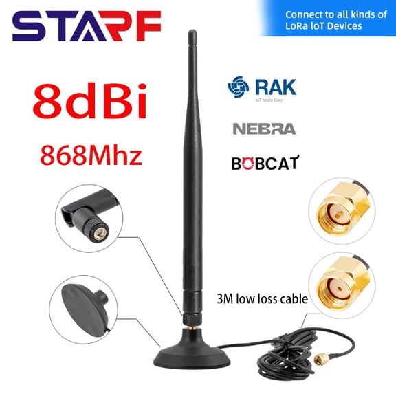 Helium Hotspot 8 DBi Magnet Base 868MHZ Antenna For RAK Nebra Bobcat 300 Miner With 3Meter Cable RP-SMA Male Indoor Antenna