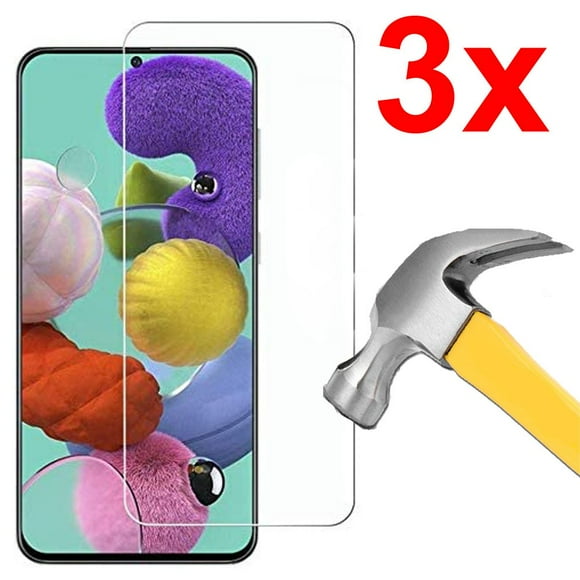 Clear Tempered Glass Screen Protector for Samsung Galaxy A51 (Pack of 3)
