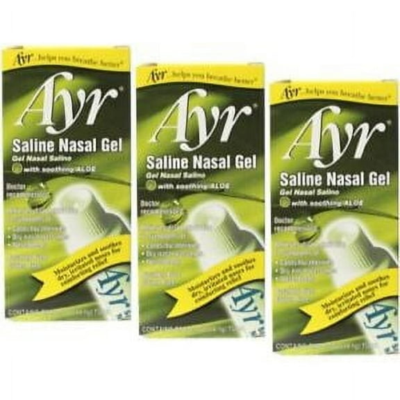 3 Pack Ayr Saline Nasal Gel 0.50Oz Each