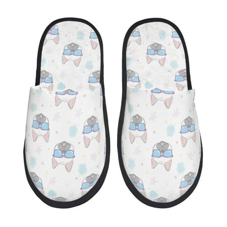 

Slippers for Women/Men - Cute Cool French Bulldog Soft Plush Warm Slip-on Slippers House Slippers Indoor House Shoes
