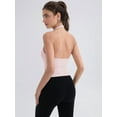 thumbnail image 6 of Women'S Halter Crop Top V Neck Workout Going Out Tank Top Sleeveless Backless Trendy Summer Camisole Ballet Powder L, 6 of 8