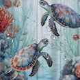 thumbnail image 5 of Orinice  Sea Turtle Shower Curtain, Nautical Coastal Stall Shower Curtains for Bathroom/Bathtub, Summer Beach Coral Seaside Ocean Waterproof Fabric Shower Curtain Set with 12 Hooks, Small  36x72, 5 of 7