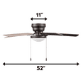 thumbnail image 3 of Prominence Home 52" Sienna Bronze E26/A15 Bulbs Flush Mount Bedrooms Ceiling Fan, 3 of 4
