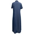 thumbnail image 5 of Mrat Ladies Summer Imitation Denim Button Dress Big Flowy Skirt Slim Dress Maxi Dresses for Lady S-74 Dark Blue 4XL, 5 of 5