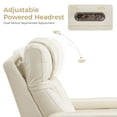 thumbnail image 5 of 3-Piece Faux Leather Power Reclining Sofa with Adjustable Headrests, Wireless Charger, USB Ports, LED Lights, Beige, 5 of 9