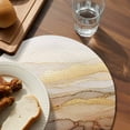 thumbnail image 4 of Round Placemats Yellow Brown Marble Texture 15 inch Set of 6 Table Mats for Dining Table Waves Abstract Heat Resistant Non-Slip Kitchen & Home Decorative Place Mat Set, 4 of 8