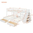 thumbnail image 2 of Harper & Bright Designs Full over Twin & Twin Bunk Bed for, Wood Triple Bunk Bed with Drawers and Safety Guardrails for Bedroom, White, 2 of 14