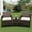 Brown four-strand vine / creamy-white cushion, variant on 3-Piece Rattan Patio Bistro Set, All-Weather PE Rattan Furniture with 2 Chairs & Coffee Table, Soft Cushions, Weather-Resistant for Balcony, Backyard, Porch