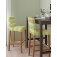 thumbnail image 2 of Green Wooden Grain Bar Stool Covers Set of 2, Vintage Chic Geometric Gradient Stretch Washable Bar Chair Covers with Backs, Removable Pub Counter Height Chair Cover for Kitchen Dining Room Cafe, 2 of 7