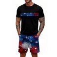 thumbnail image 4 of GrmtClth Men's Usa Flag 2 Piece Outfits Independence Day 4th Of July Tee and Shorts Set Casual Short Sleeve Outfit Fashion Elastic Drawstring Clothing Royal Blue L, 4 of 5