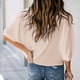 thumbnail image 4 of Tops fruncidos para mujer, cuello en V, manga corta de murciélago, blusa informal holgada de Color puro para mujer, para fiesta, oficina, viajes, albaricoque XXL, 4 of 6