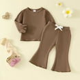 thumbnail image 5 of Fsqjgq Baby Girl Clothes Toddler Girls Fall Winter Bell-Bottoms Outfits Long Puff Sleeve Sweatshirt Tops and Flare Pants 2pcs Clothing Sets 2-3 Years, 5 of 9