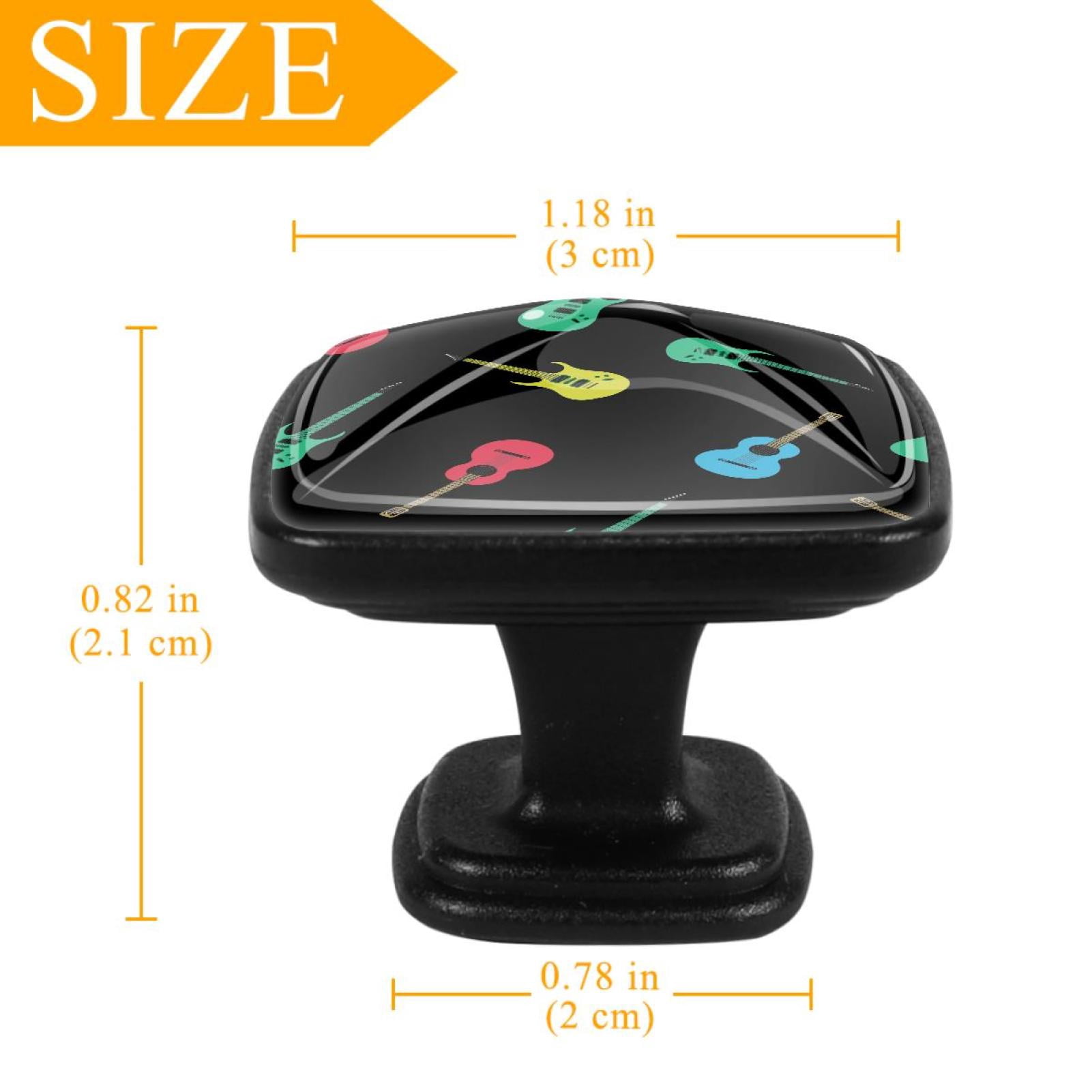 4 Pcs Cabinet Handle Drawer Pulls Acoustic Guitars Music Knobs with Screws Square Furniture Office Cabinet Knob Decoration