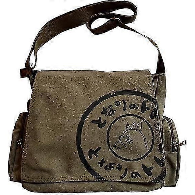 Japanese Totoro Canvas Messenger Bag - Stylish Cartoon Crossbody Bag