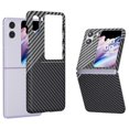 thumbnail image 1 of For Oppo Find N2 Flip 5g Cell Phone Case Carbon Fiber Texture Leather+pc Folding Cover, 1 of 5