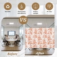 thumbnail image 5 of Burnt Orange Botanical Window Privacy Film, Vintage Nature Flower Static Cling UV Sun Blocking Heat Control Window Tint Day and Night,Non-Adhesive Reusable One Way Windows Privacy Cover 17.7''x78.7'', 5 of 7