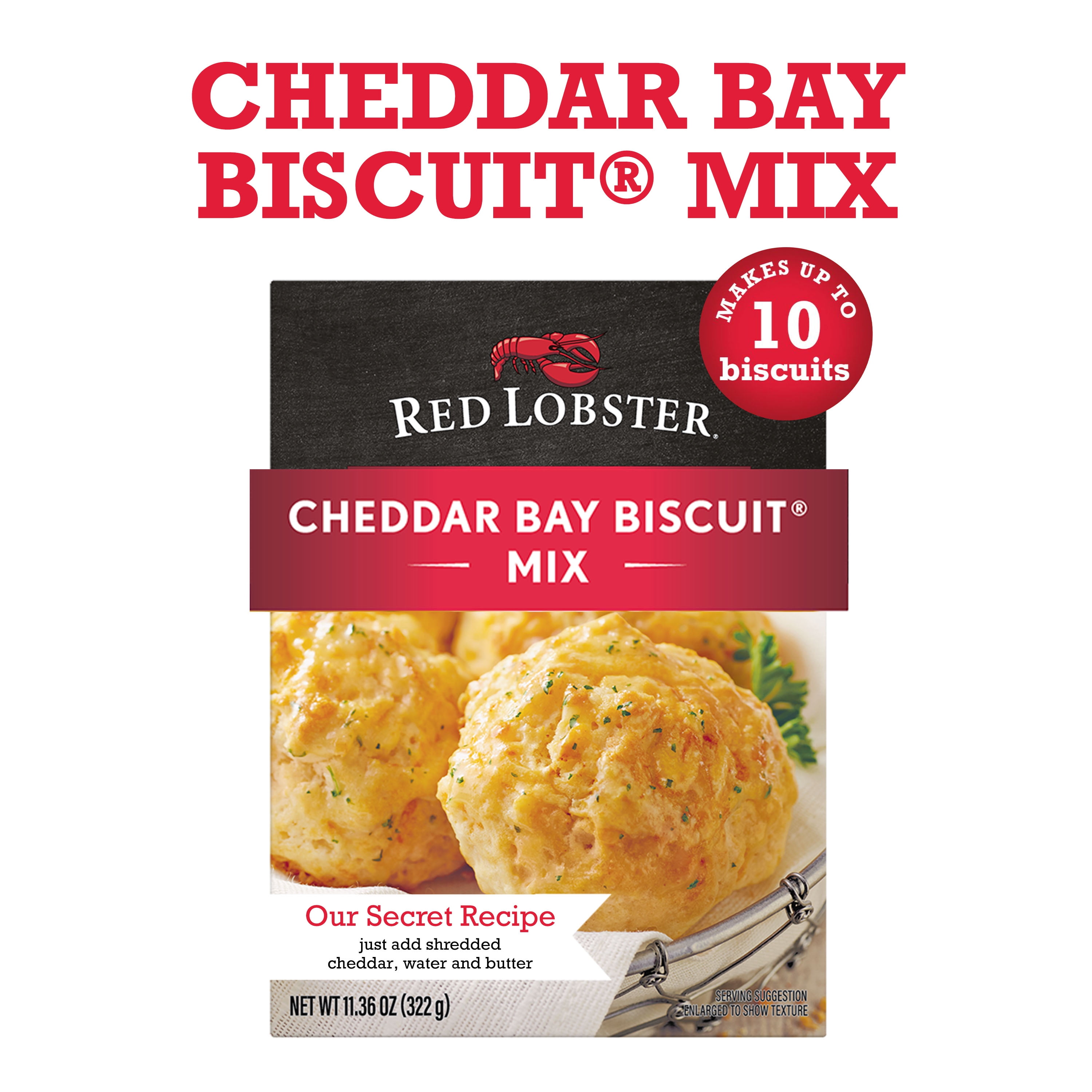 Red Lobster Cheddar Bay Biscuit Mix, Garlic Herb Seasoning Included, Cheddar Biscuit Mix, 11.36 Oz Box